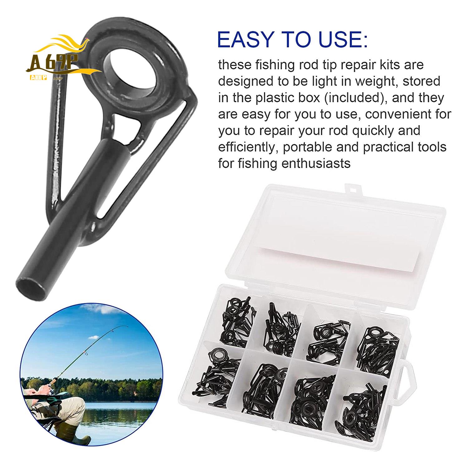 Fishing Rod Tip Replacement - A69P-80 stuks reparatieset voor hengelpunten voor