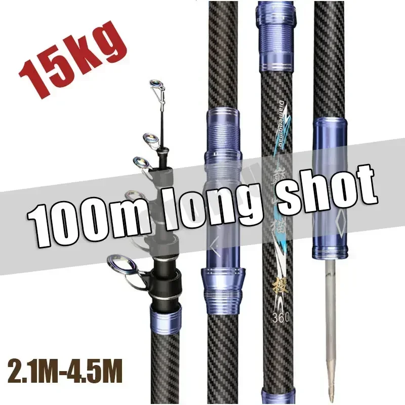 Fishing Rod Surf - Beste Telescopische Draagbare Roterende Hengel 2.4M,