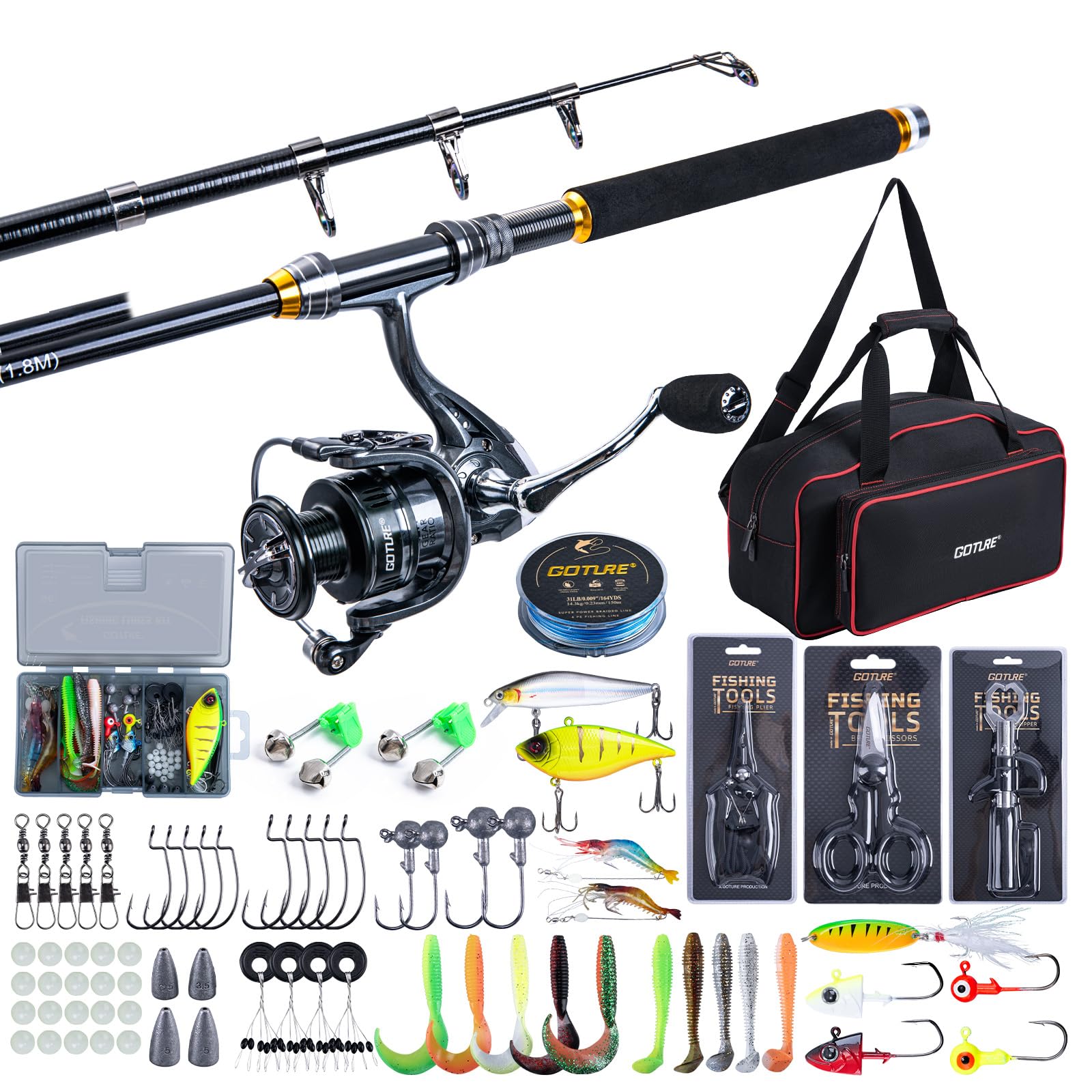 Fishing Rod Combo - Goture Vissen Telescopische Hengel en Reel