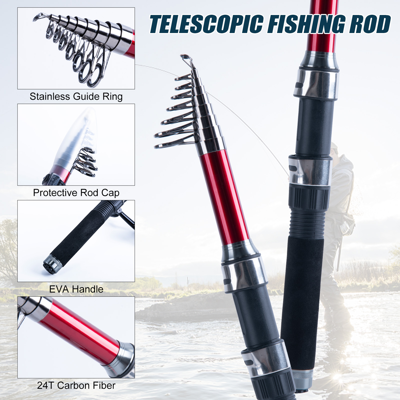Goture Telescopische hengel- e - Fishing Rod Combo recensie en prijs