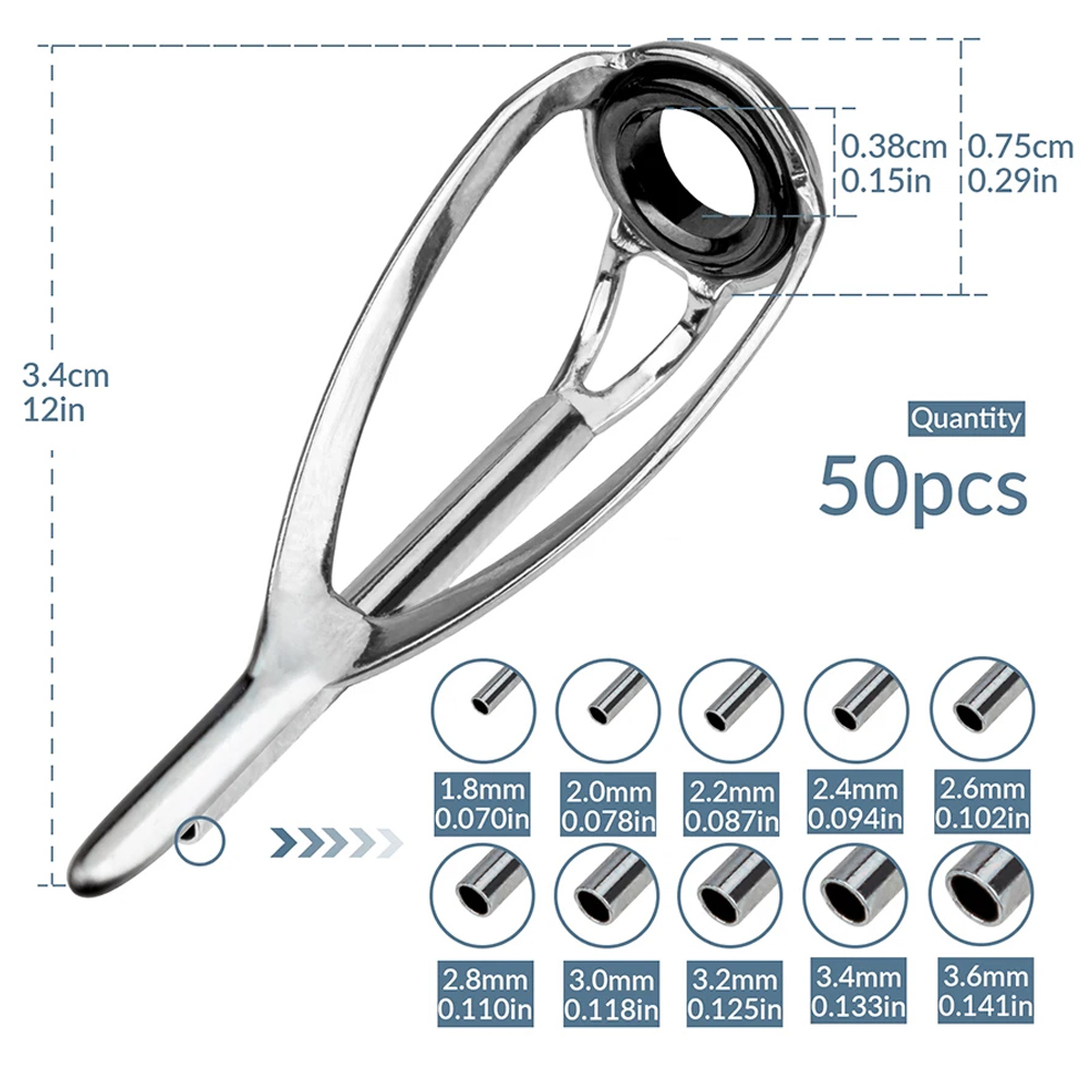 THKFISH 50 stks Hengel Gidsen  - Fishing Rod Tip Replacement recensie en prijs