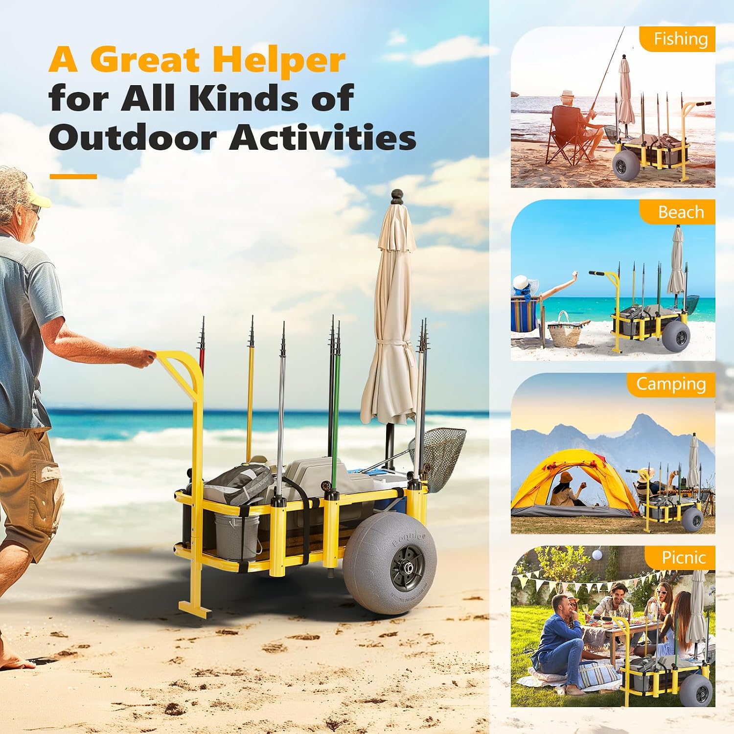 Rolbare viskar, strandkar voor - Fishing Rod Holder recensie en prijs